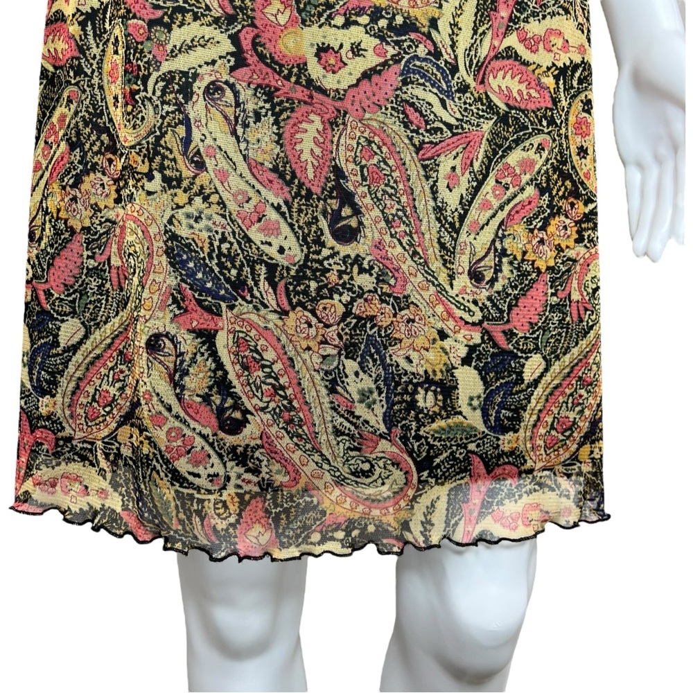 Y2K Xhilaration‎ Stretch Sheer Paisley Dress S - Picture 3 of 6